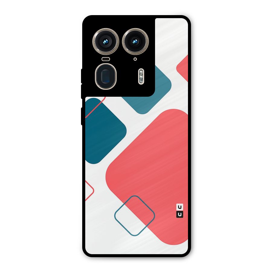 Square Pattern Beautiful Abstract Metal Back Case for Motorola Edge 50 Ultra