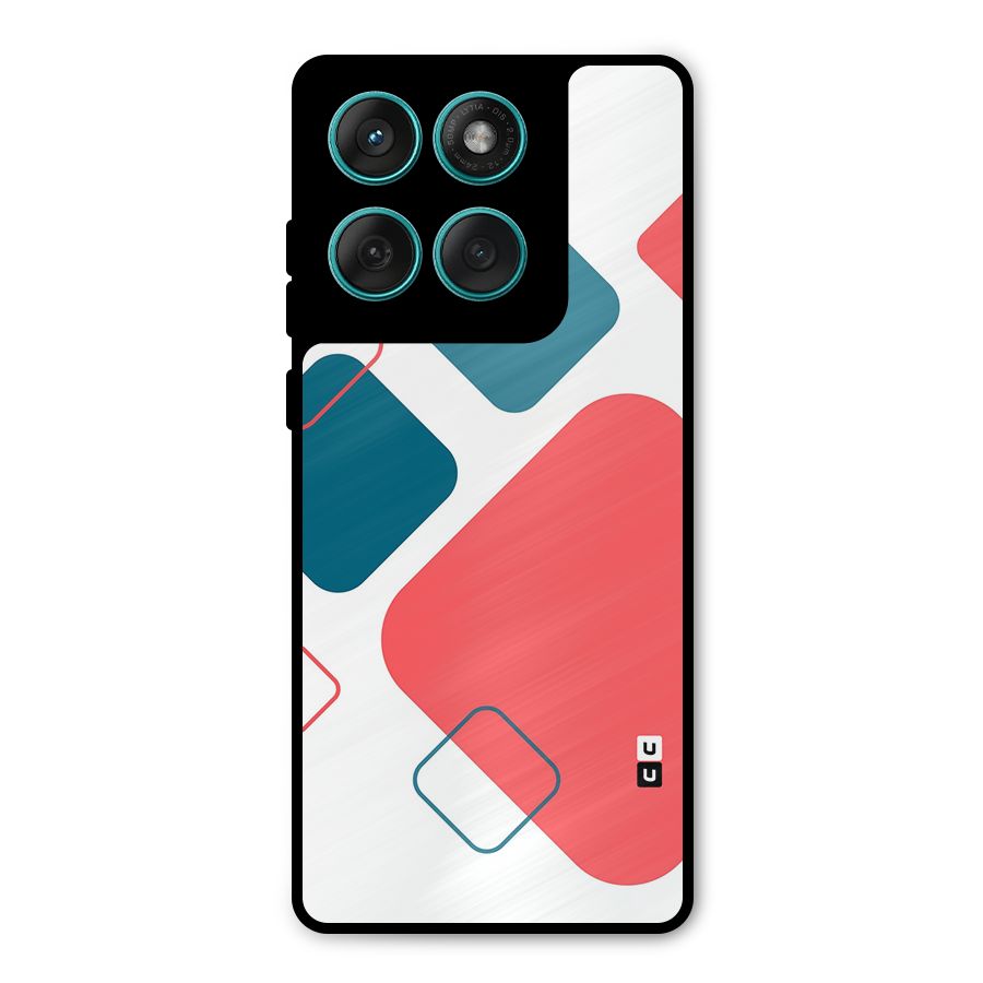 Square Pattern Beautiful Abstract Metal Back Case for Motorola Edge 60