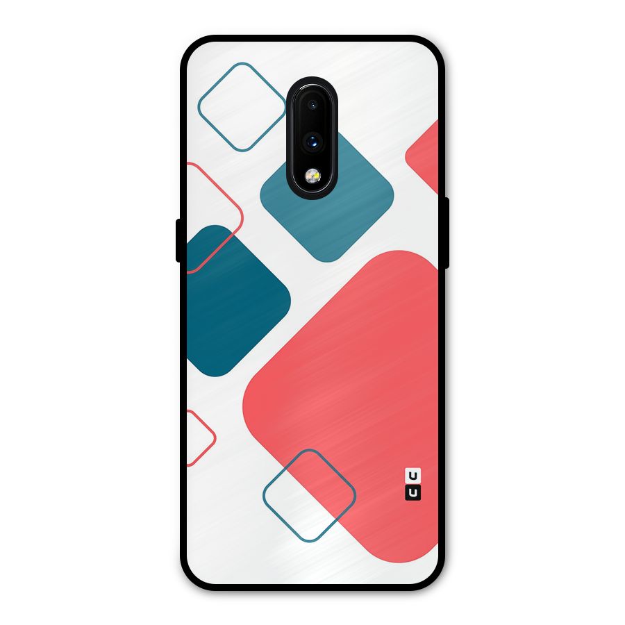 Square Pattern Beautiful Abstract Metal Back Case for OnePlus 7