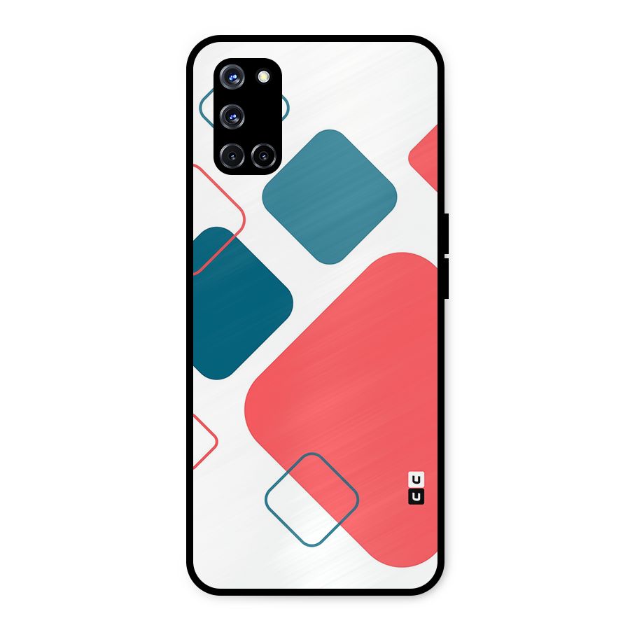 Square Pattern Beautiful Abstract Metal Back Case for Oppo A52
