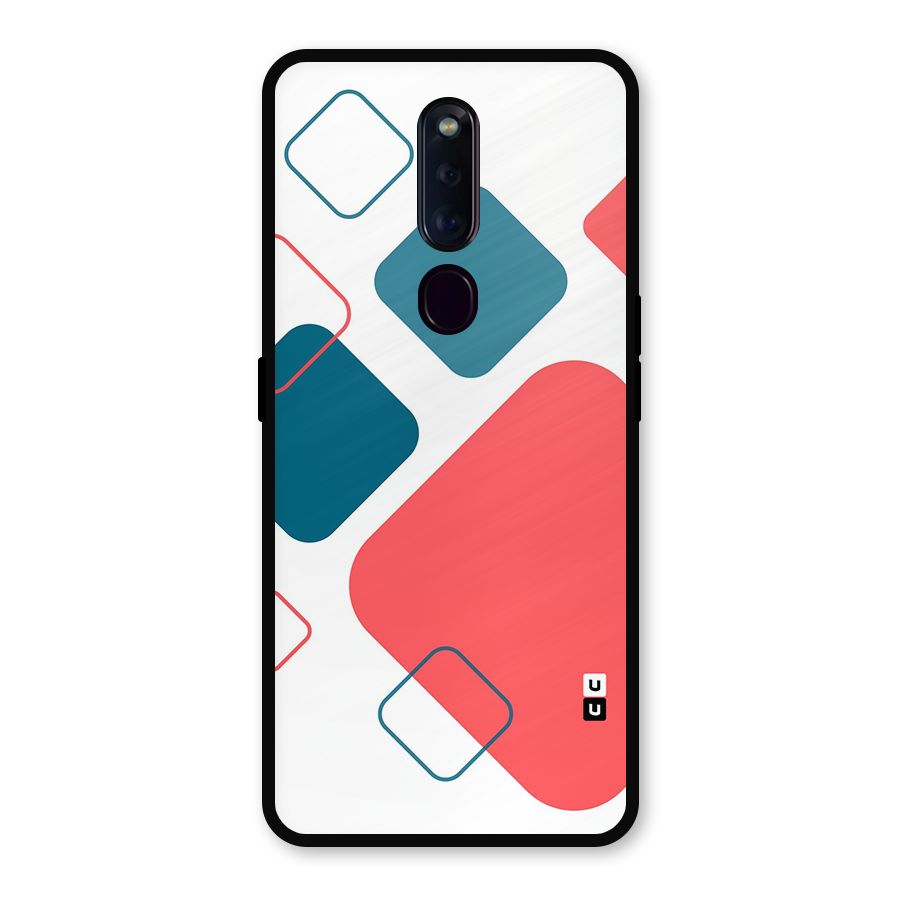 Square Pattern Beautiful Abstract Metal Back Case for Oppo F11 Pro
