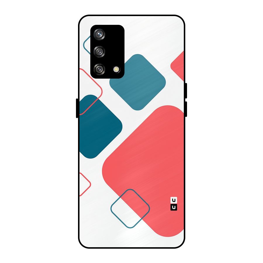 Square Pattern Beautiful Abstract Metal Back Case for Oppo F19