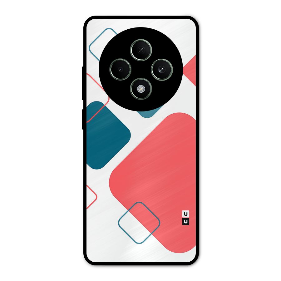 Square Pattern Beautiful Abstract Metal Back Case for Oppo F27