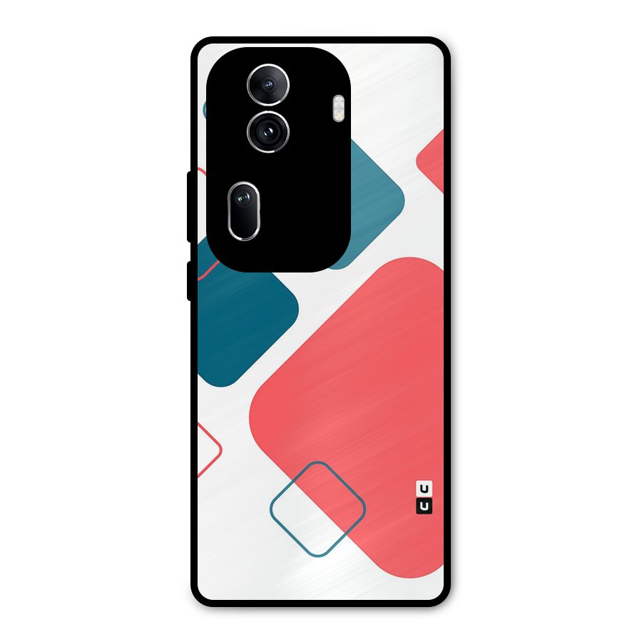 Square Pattern Beautiful Abstract Metal Back Case for Oppo Reno11 Pro 5G