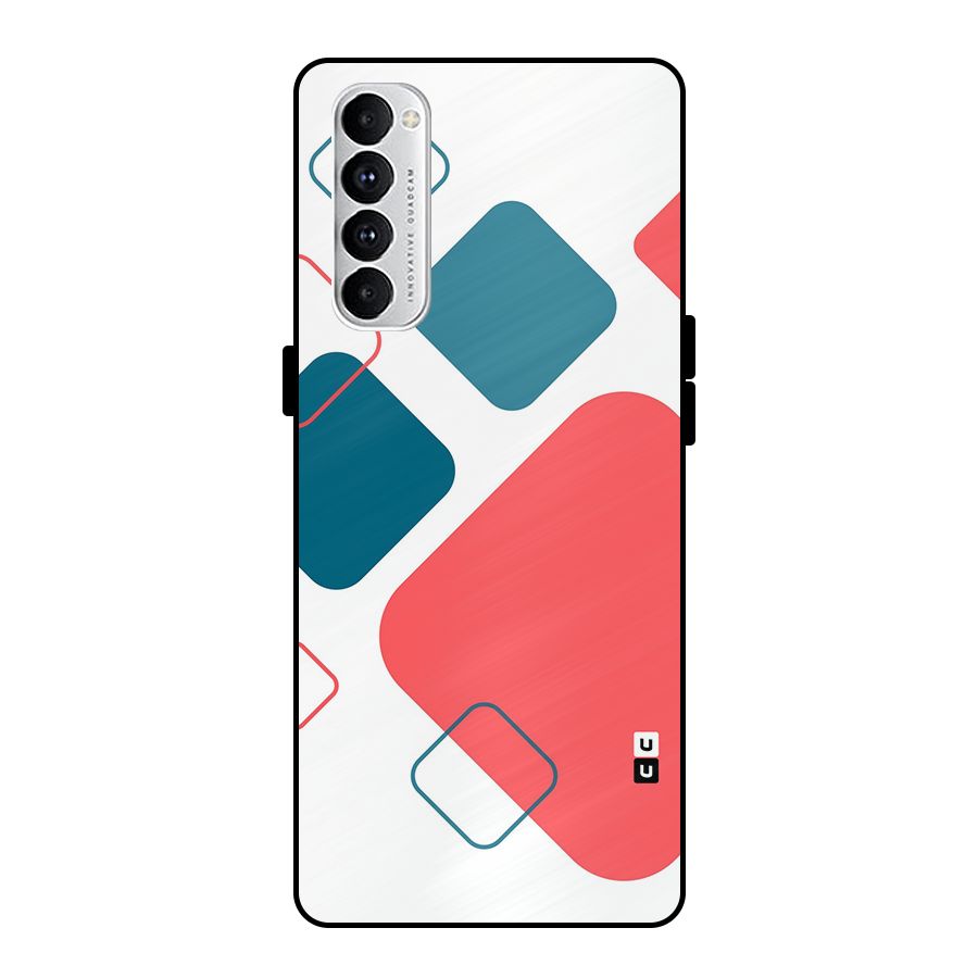 Square Pattern Beautiful Abstract Metal Back Case for Oppo Reno4 Pro