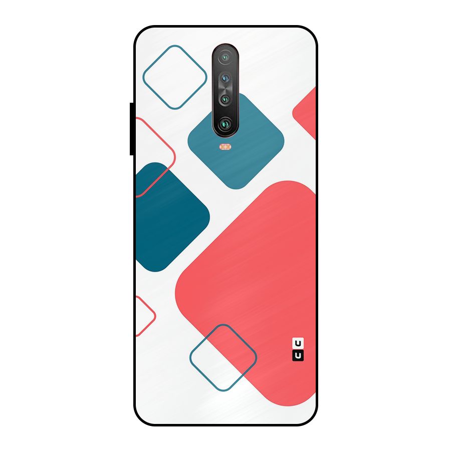 Square Pattern Beautiful Abstract Metal Back Case for Poco X2