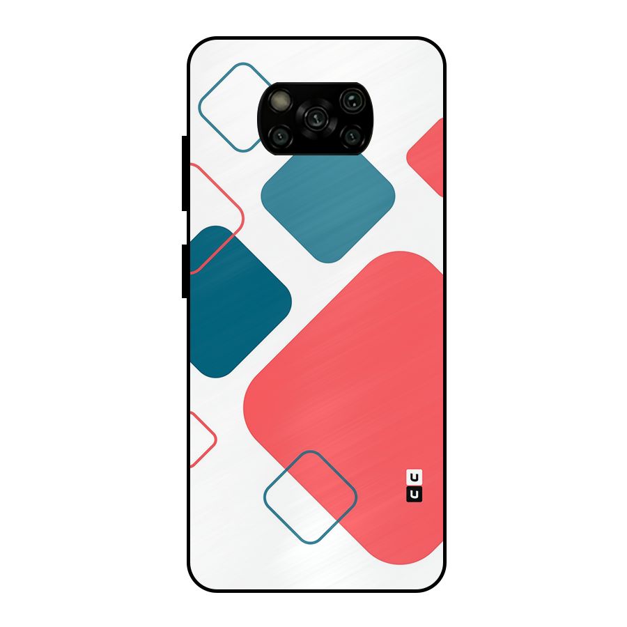 Square Pattern Beautiful Abstract Metal Back Case for Poco X3