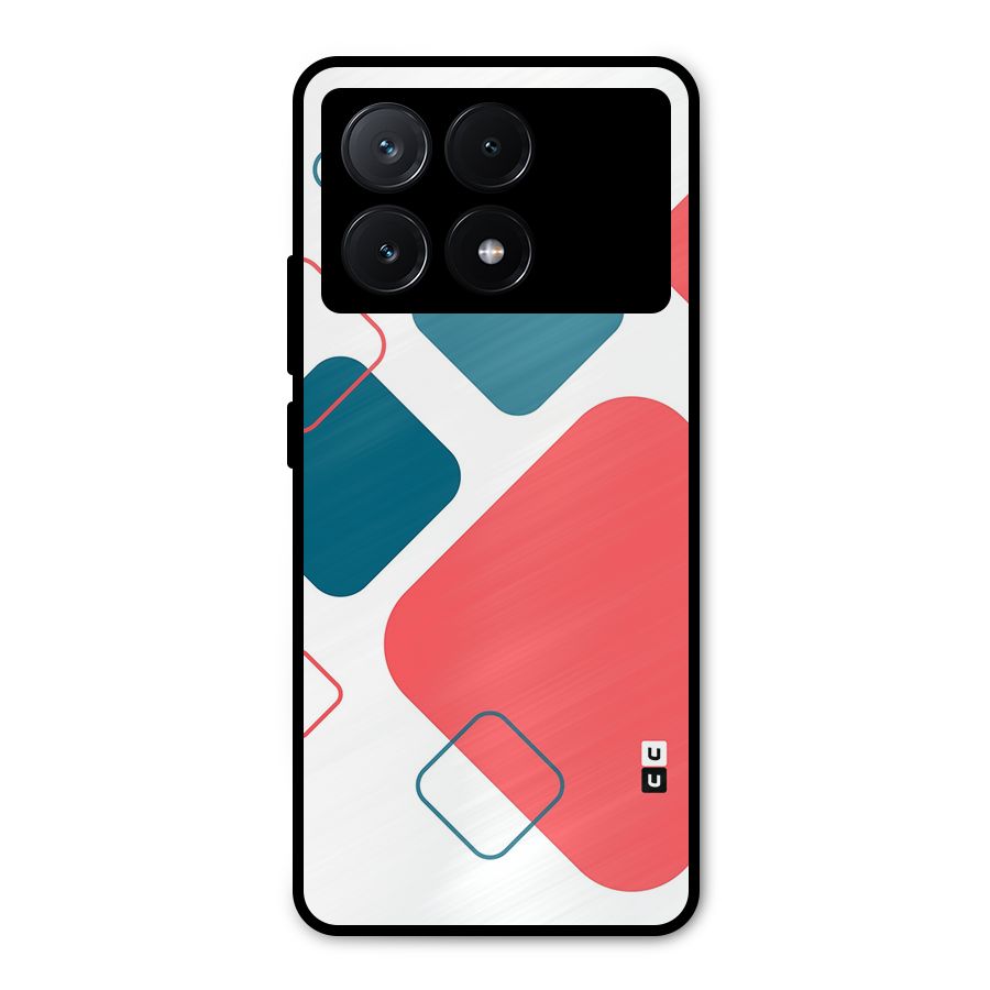 Square Pattern Beautiful Abstract Metal Back Case for Poco X6 Pro