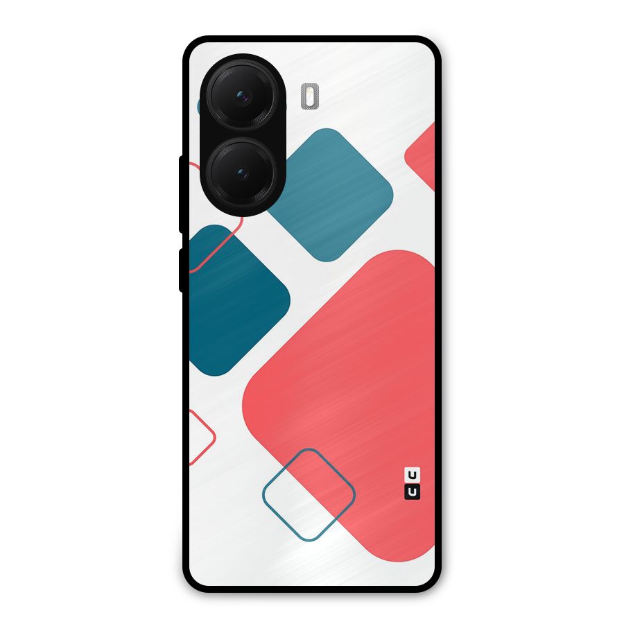 Square Pattern Beautiful Abstract Metal Back Case for Poco X7 Pro