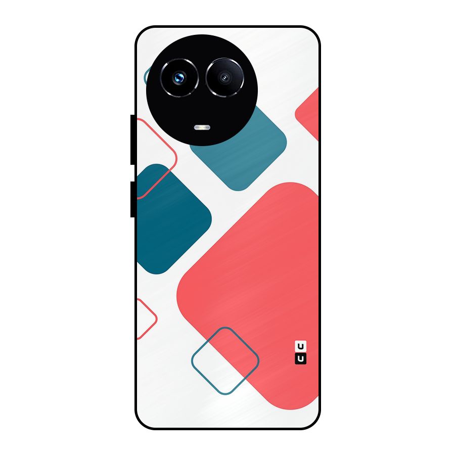 Square Pattern Beautiful Abstract Metal Back Case for Realme 11 5G