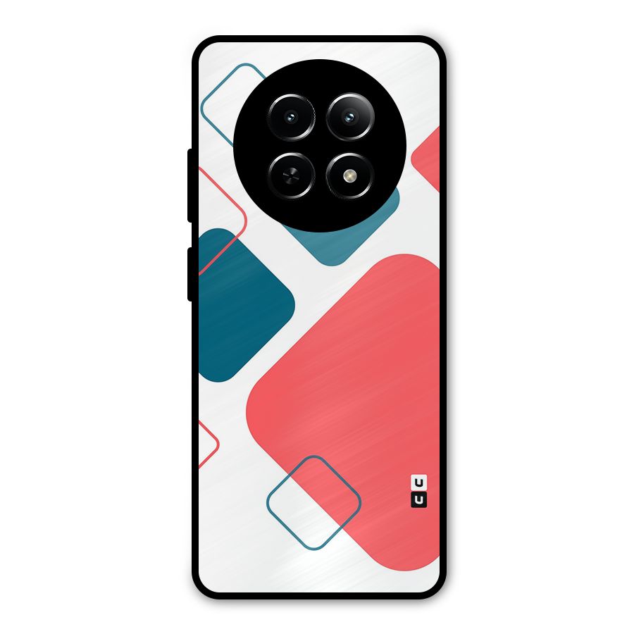 Square Pattern Beautiful Abstract Metal Back Case for Realme 12x 5G