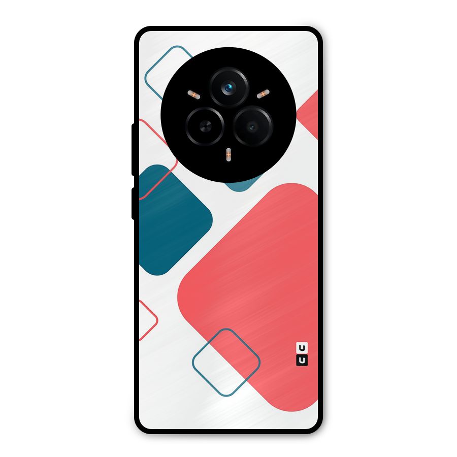 Square Pattern Beautiful Abstract Metal Back Case for Realme 14 Pro