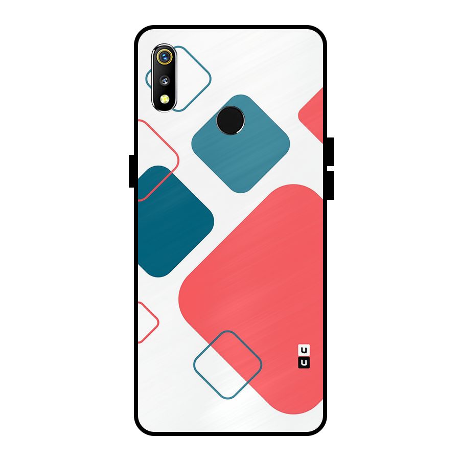 Square Pattern Beautiful Abstract Metal Back Case for Realme 3i