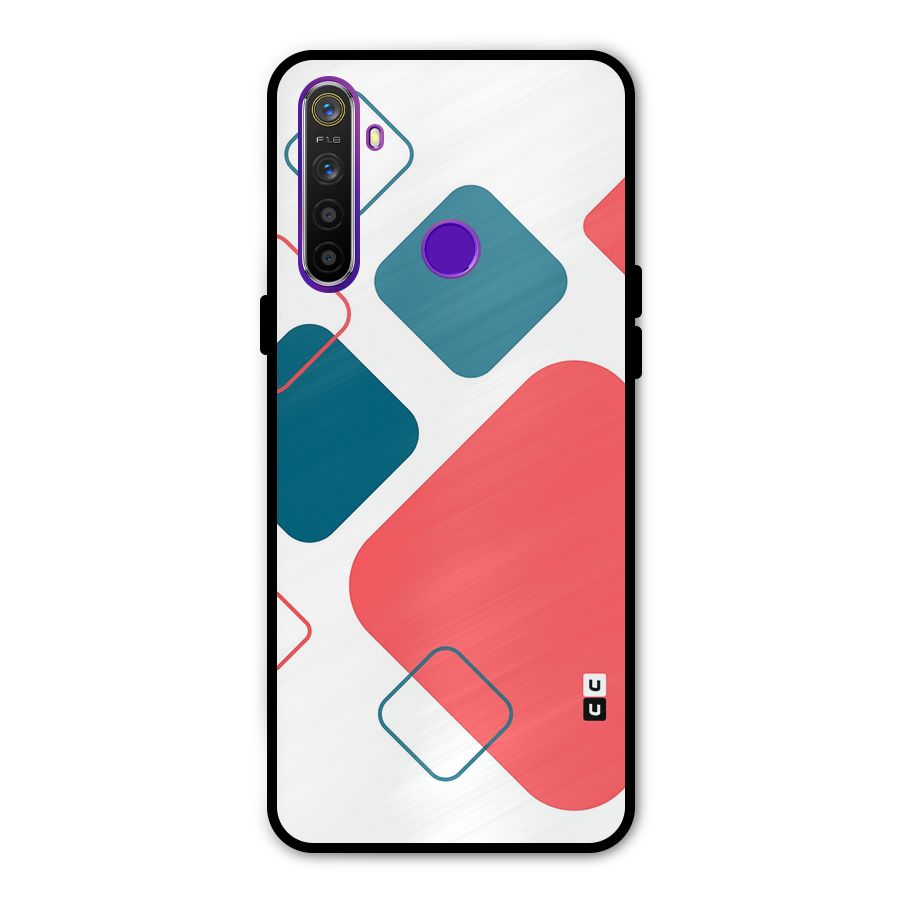 Square Pattern Beautiful Abstract Metal Back Case for Realme 5i