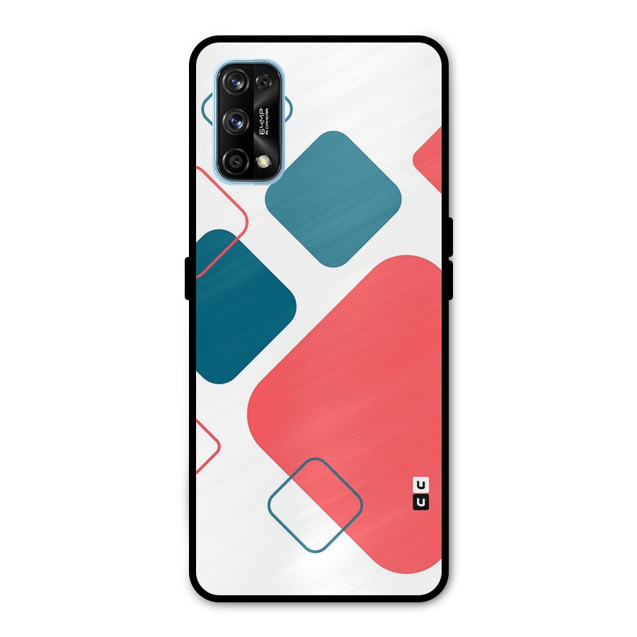 Square Pattern Beautiful Abstract Metal Back Case for Realme 7 Pro