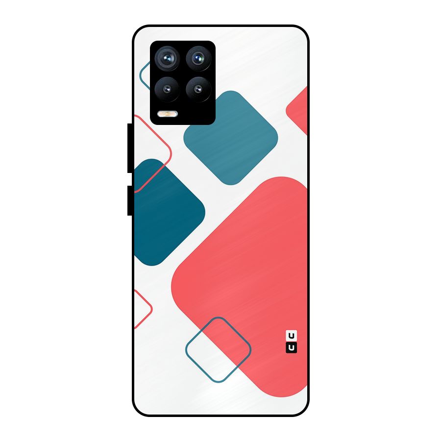 Square Pattern Beautiful Abstract Metal Back Case for Realme 8 Pro