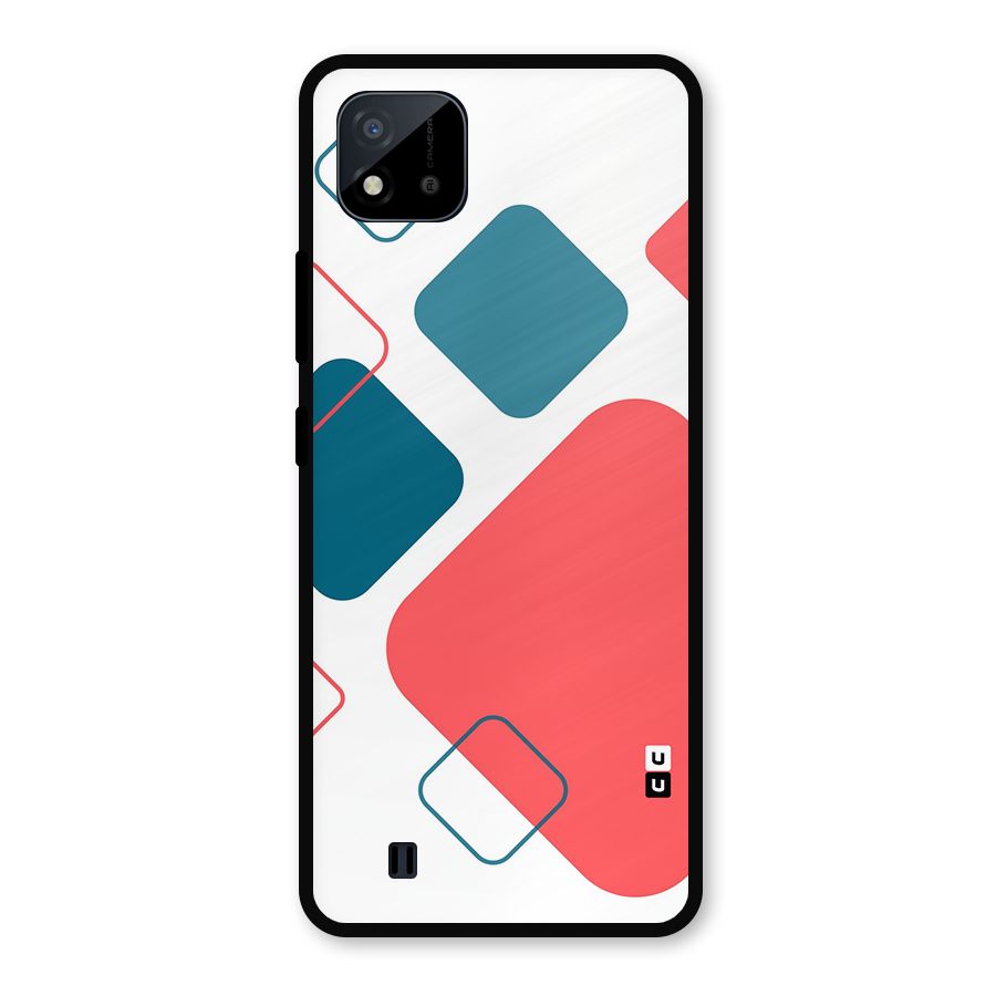 Square Pattern Beautiful Abstract Metal Back Case for Realme C11 2021