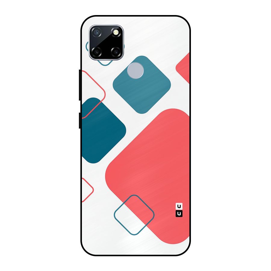 Square Pattern Beautiful Abstract Metal Back Case for Realme Narzo 20