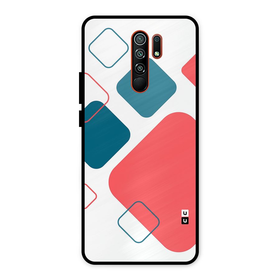 Square Pattern Beautiful Abstract Metal Back Case for Redmi 9 Prime