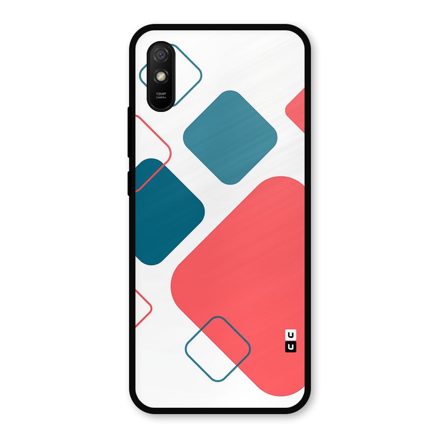 Square Pattern Beautiful Abstract Metal Back Case for Redmi 9i