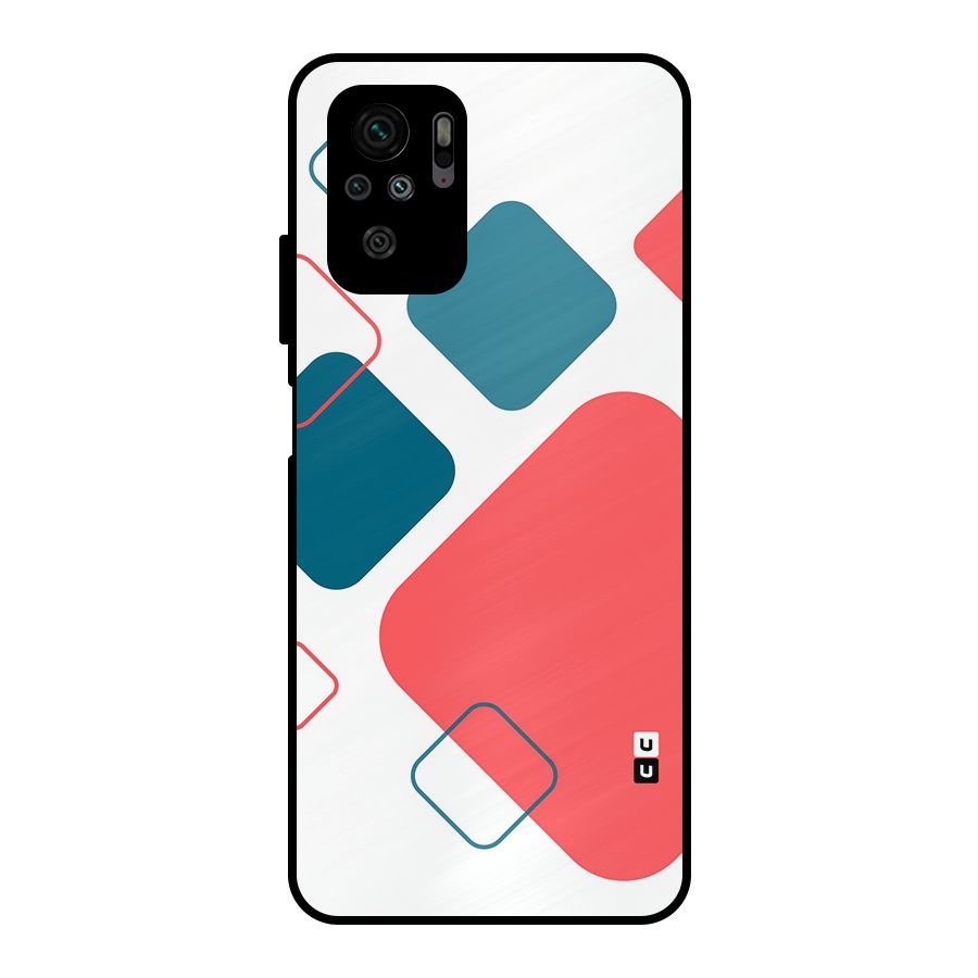 Square Pattern Beautiful Abstract Metal Back Case for Redmi Note 10S