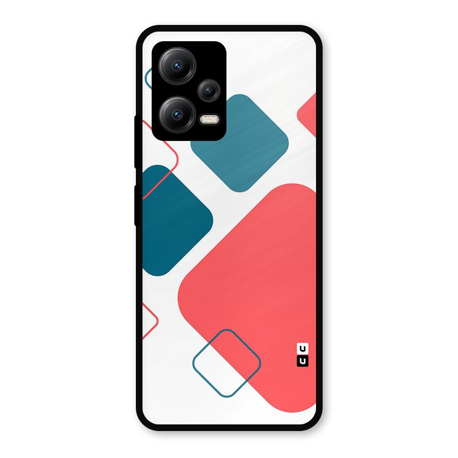 Square Pattern Beautiful Abstract Metal Back Case for Redmi Note 12 5G