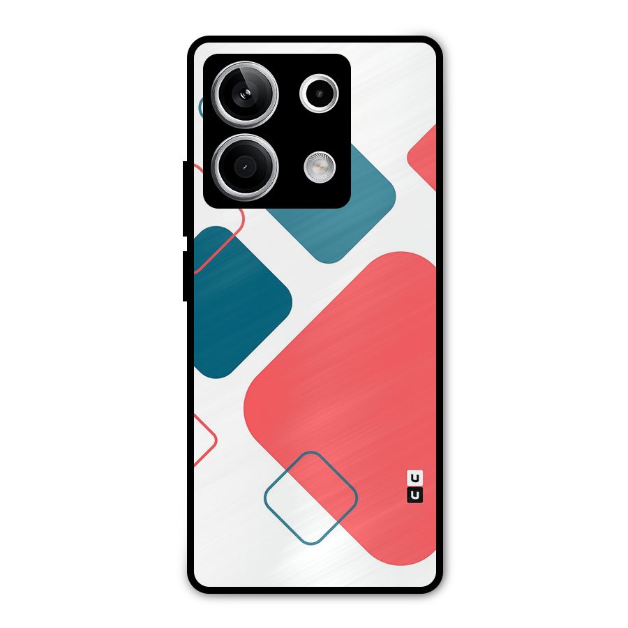 Square Pattern Beautiful Abstract Metal Back Case for Redmi Note 13 5G