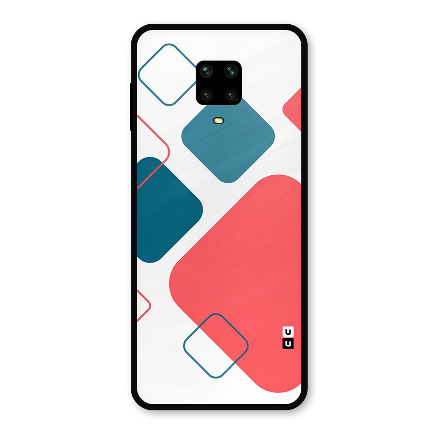Square Pattern Beautiful Abstract Metal Back Case for Redmi Note 9 Pro