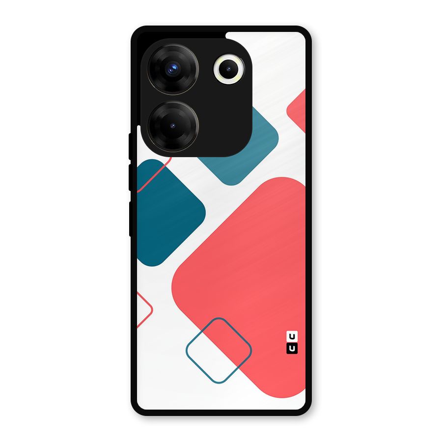 Square Pattern Beautiful Abstract Metal Back Case for Tecno Camon 20 Pro
