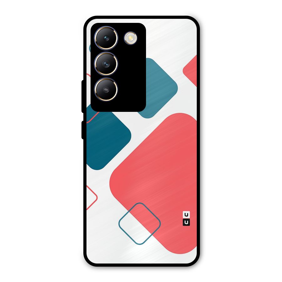 Square Pattern Beautiful Abstract Metal Back Case for Vivo T3 5G
