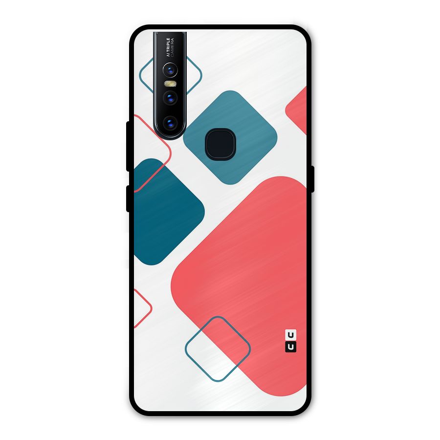 Square Pattern Beautiful Abstract Metal Back Case for Vivo V15