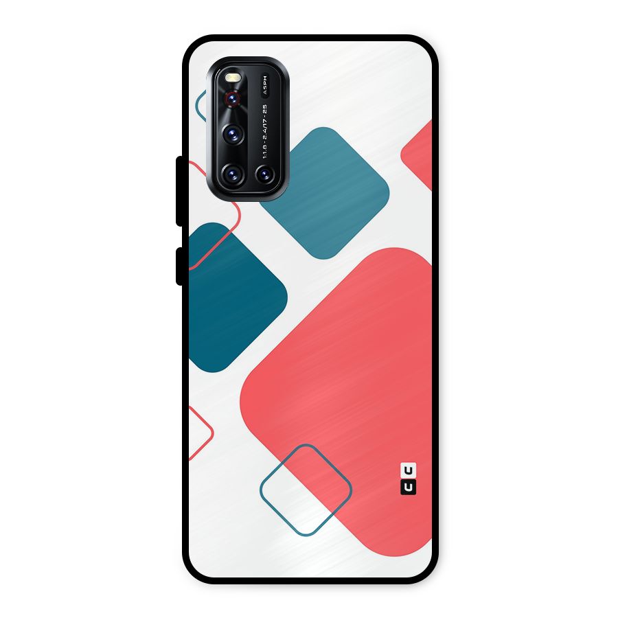 Square Pattern Beautiful Abstract Metal Back Case for Vivo V19