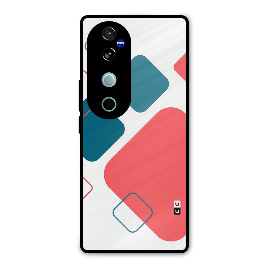 Square Pattern Beautiful Abstract Metal Back Case for Vivo V40