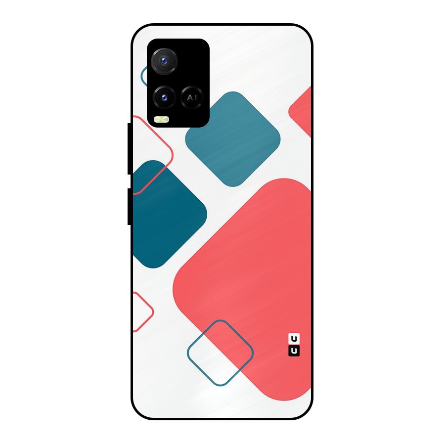 Square Pattern Beautiful Abstract Metal Back Case for Vivo Y21T