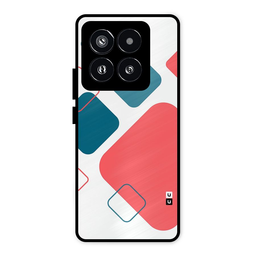 Square Pattern Beautiful Abstract Metal Back Case for Xiaomi 14 Pro