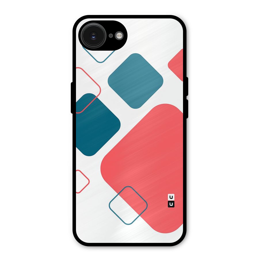 Square Pattern Beautiful Abstract Metal Back Case for iPhone 16e