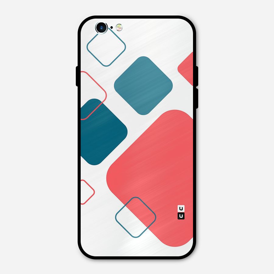 Square Pattern Beautiful Abstract Metal Back Case for iPhone 6 6s