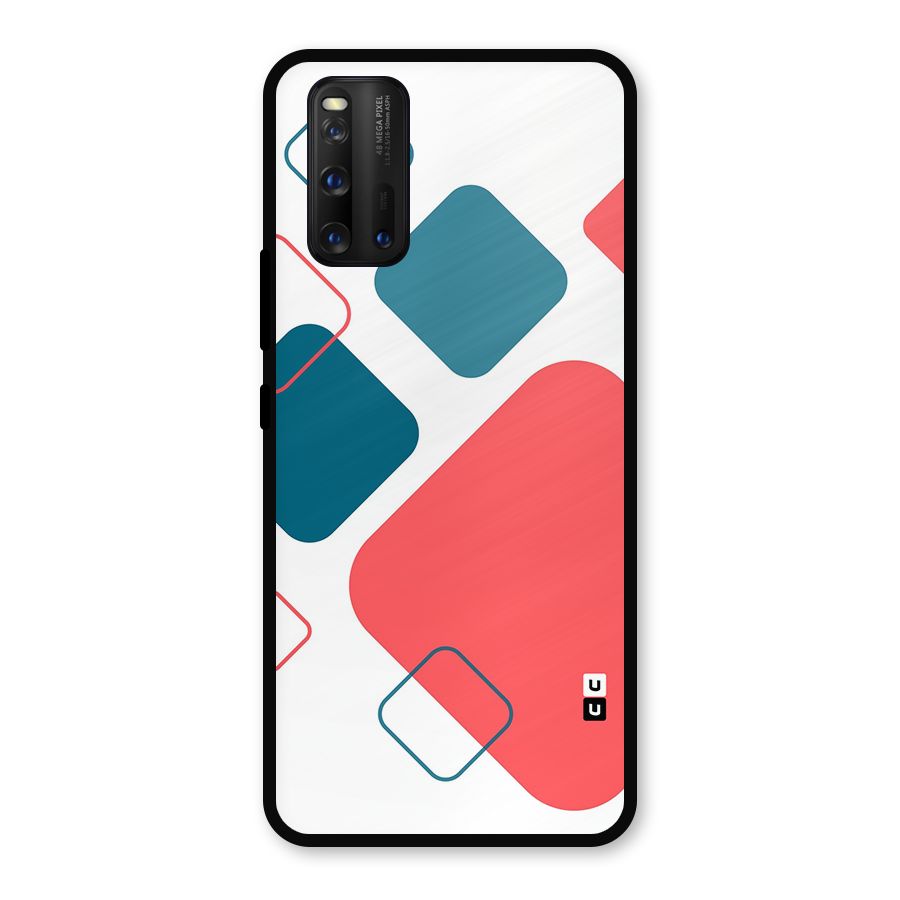 Square Pattern Beautiful Abstract Metal Back Case for iQOO 3