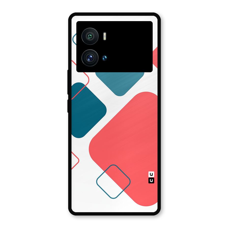 Square Pattern Beautiful Abstract Metal Back Case for iQOO 9 Pro