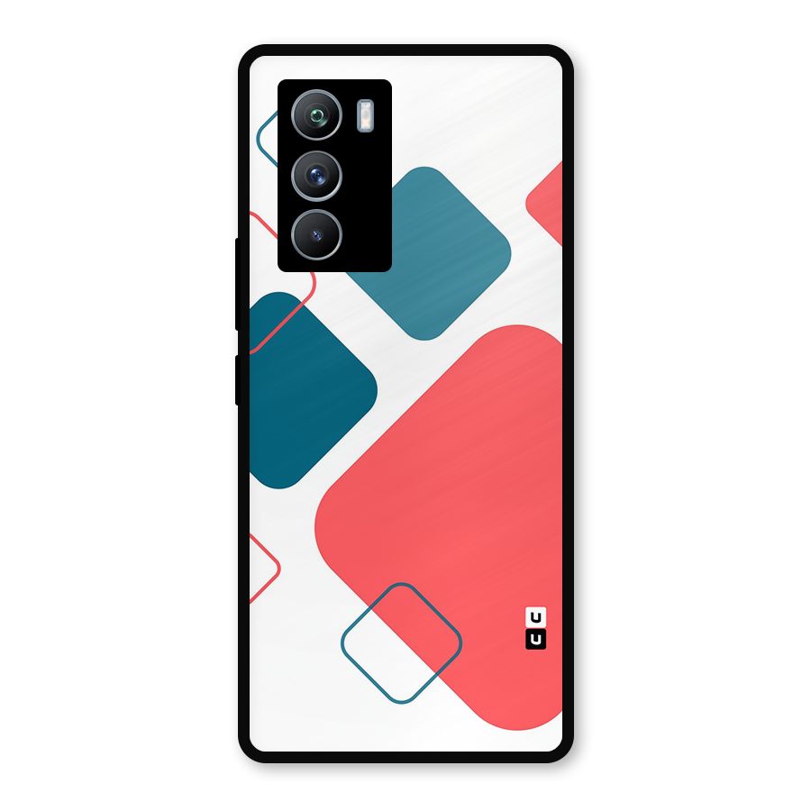 Square Pattern Beautiful Abstract Metal Back Case for iQOO 9 SE