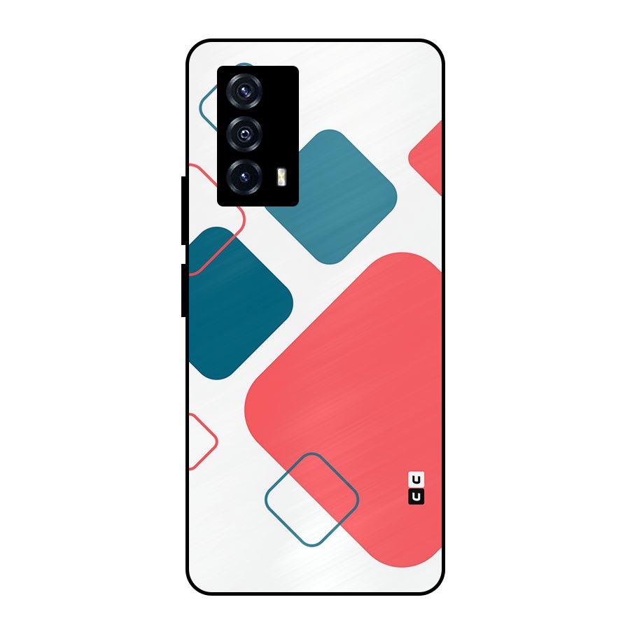 Square Pattern Beautiful Abstract Metal Back Case for iQOO Z5