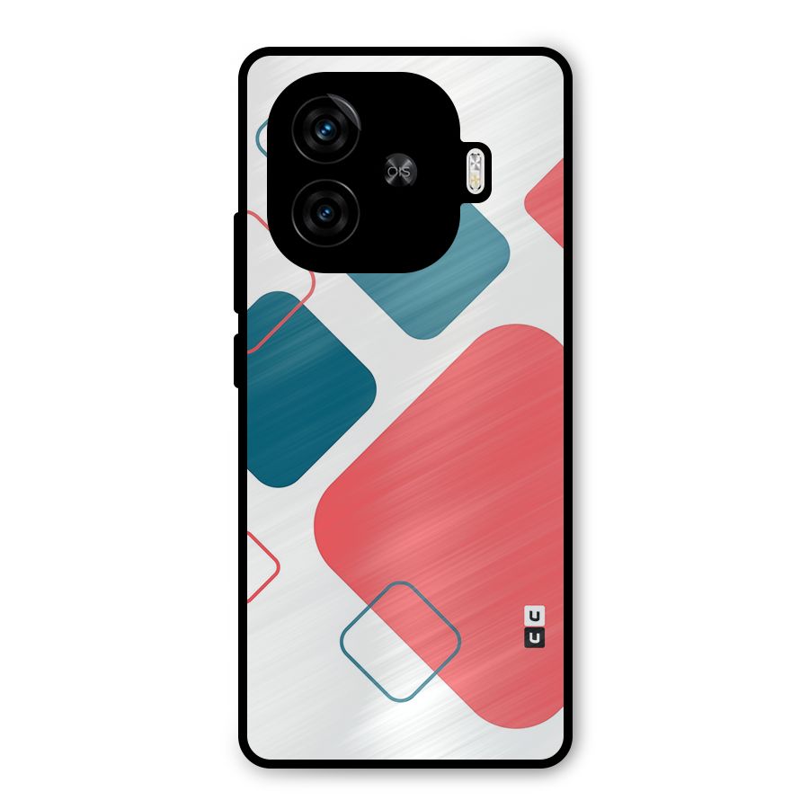 Square Pattern Beautiful Abstract Metal Back Case for iQOO Z9 Turbo