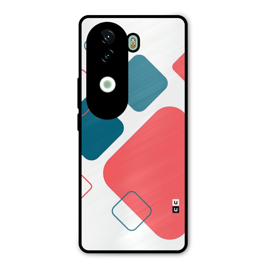 Square Pattern Beautiful Abstract Metal Back Case for iQOO Z9s