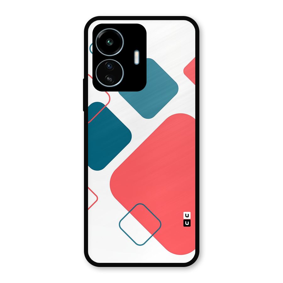 Square Pattern Beautiful Abstract Metal Back Case for vivo iQOO Z6 Lite 5G