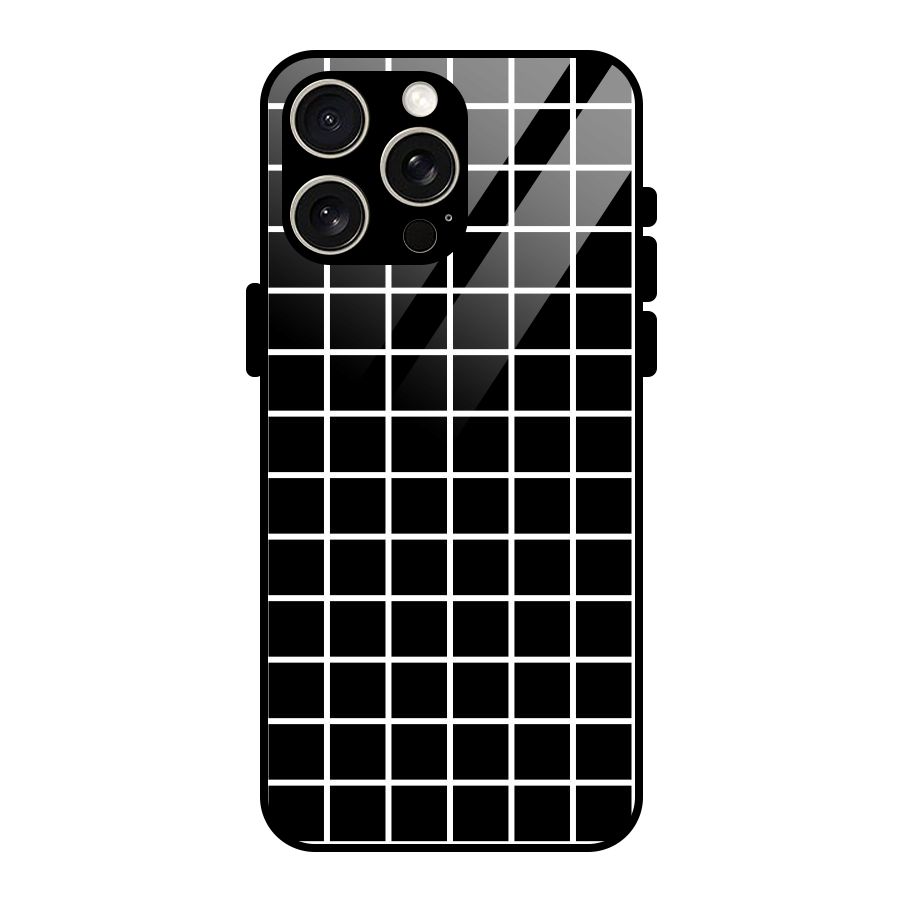 Square Puzzle Glass Back Case for iPhone 15 Pro Max