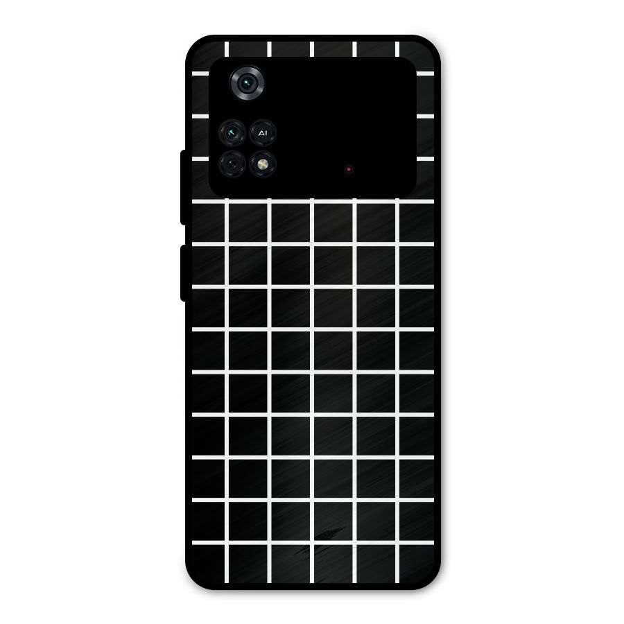 Square Puzzle Metal Back Case for Poco M4 Pro 4G