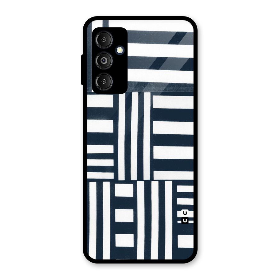 Square  Stripes Glass Back Case for Galaxy M14 5G