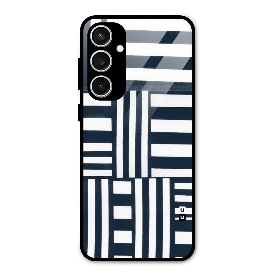 Square  Stripes Glass Back Case for Galaxy S23 FE
