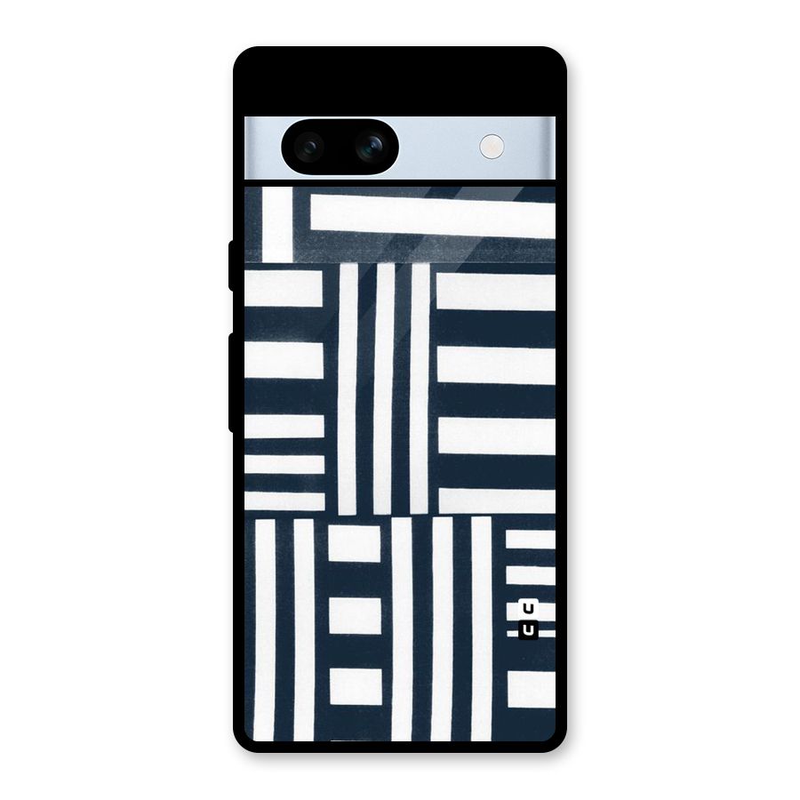 Square  Stripes Glass Back Case for Google Pixel 7a