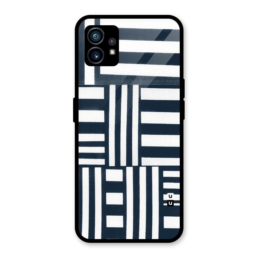 Square  Stripes Glass Back Case for Nothing Phone 1
